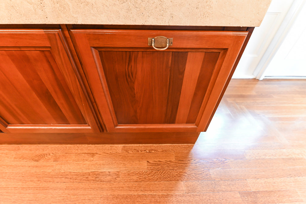 Custom Transitional Wooden Kitchen with Island, Stone Countertops and Miele Appliances