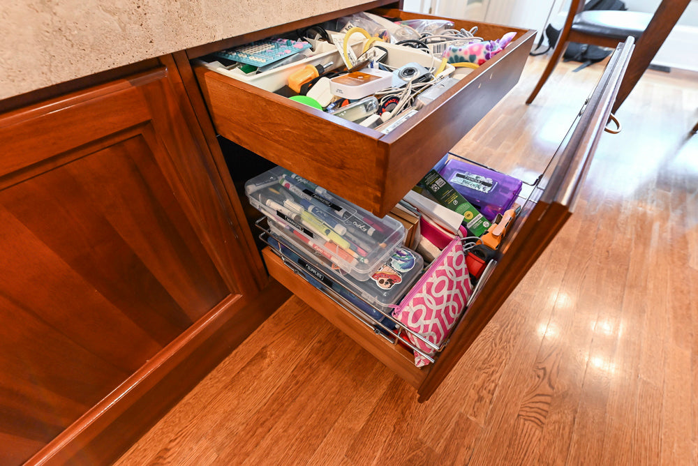 Custom Transitional Wooden Kitchen with Island, Stone Countertops and Miele Appliances
