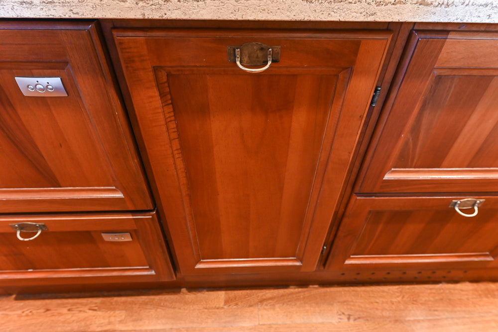 Custom Transitional Wooden Kitchen with Island, Stone Countertops and Miele Appliances