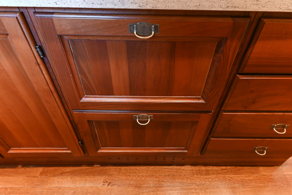 Custom Transitional Wooden Kitchen with Island, Stone Countertops and Miele Appliances