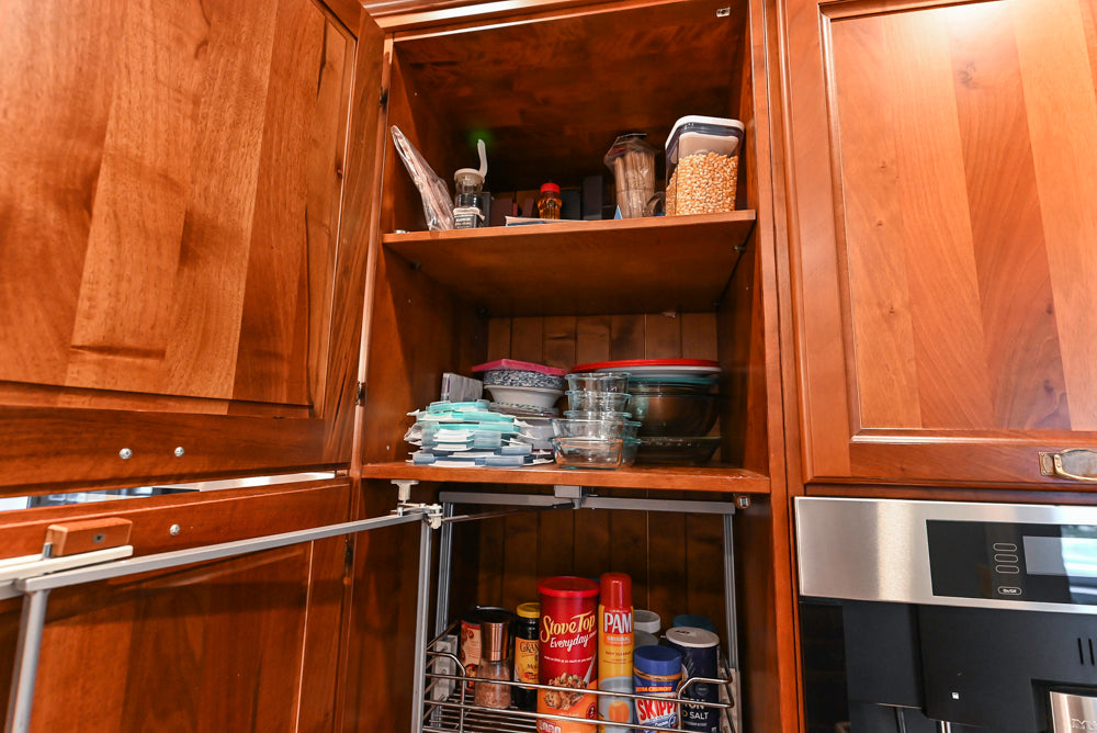 Custom Transitional Wooden Kitchen with Island, Stone Countertops and Miele Appliances