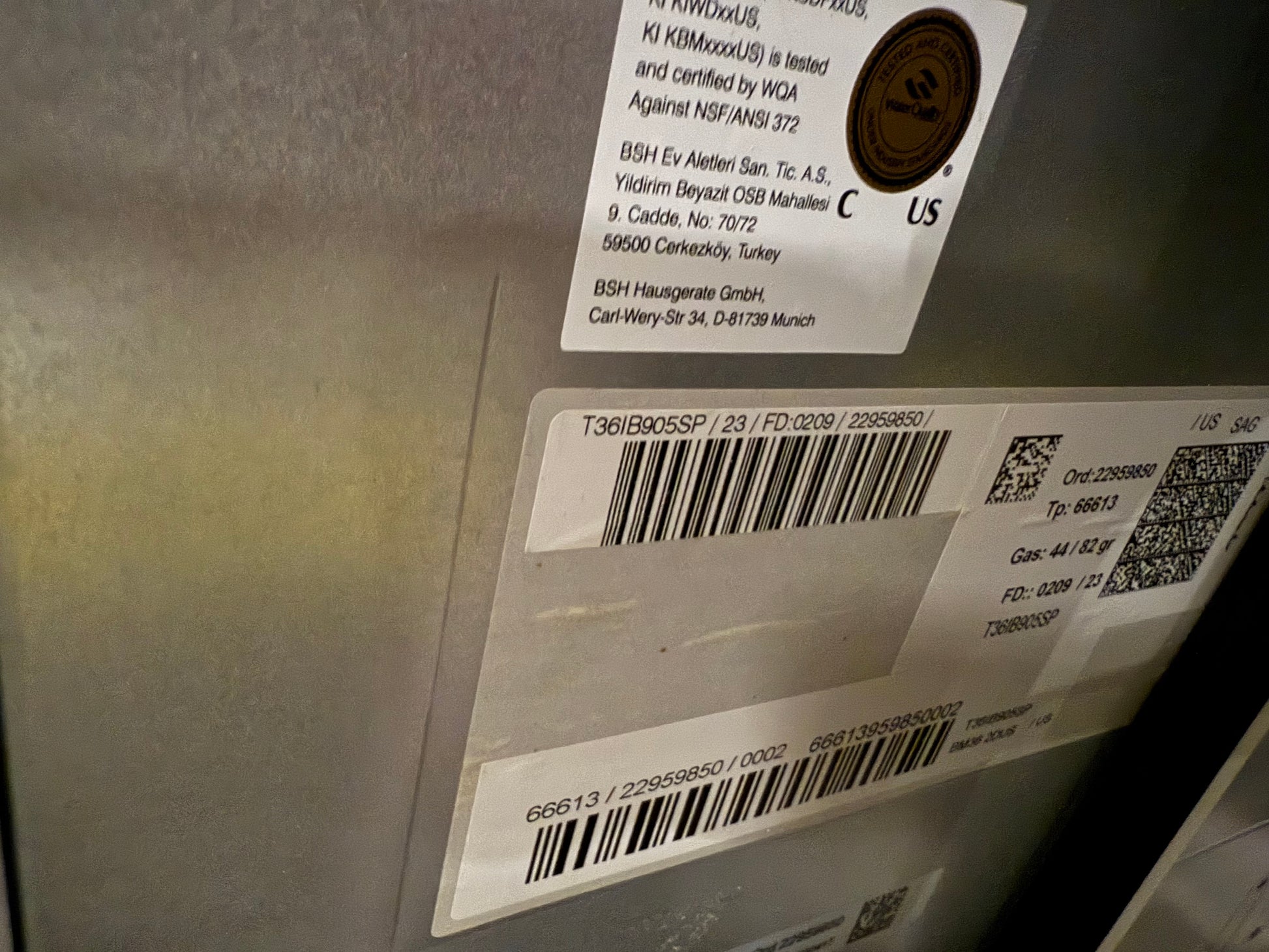 Thermador T36IB905SP 36" Paneled Bottom Freezer Refrigerator, pre-owned