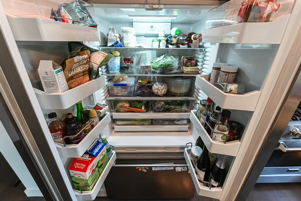 Imperia White Transitional Kitchen with Dark Grey Island, Marble & Stone Counters and Appliances