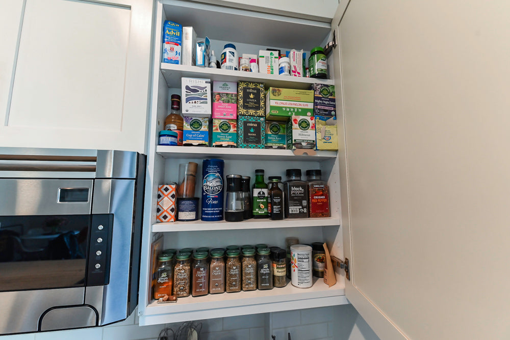 Imperia White Transitional Kitchen with Dark Grey Island, Marble & Stone Counters and Appliances