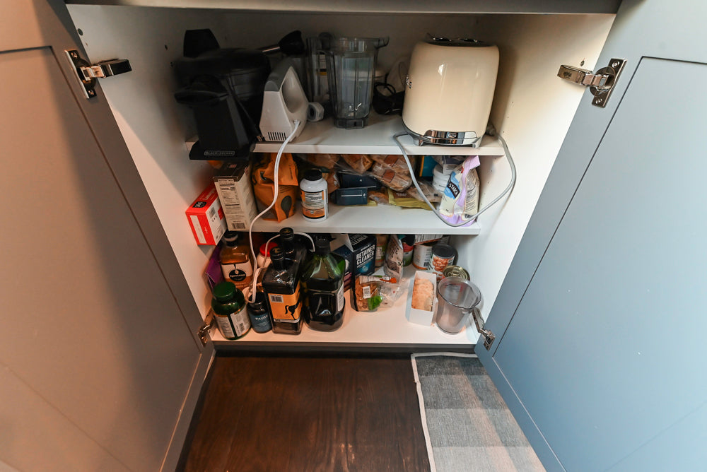 Imperia White Transitional Kitchen with Dark Grey Island, Marble & Stone Counters and Appliances