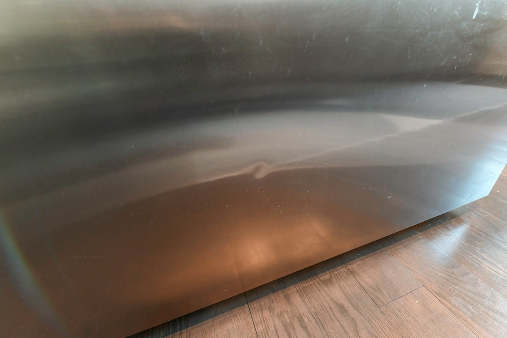 Imperia White Transitional Kitchen with Dark Grey Island, Marble & Stone Counters and Appliances