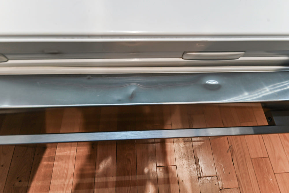 Imperia White Transitional Kitchen with Dark Grey Island, Marble & Stone Counters and Appliances