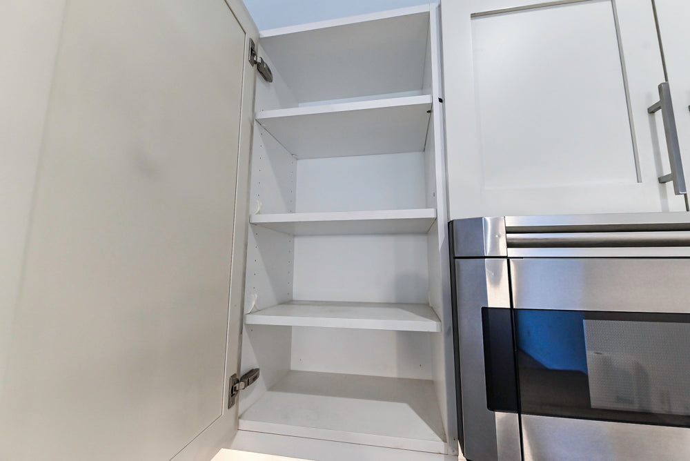 Imperia White Transitional Kitchen with Dark Grey Island, Marble & Stone Counters and Appliances