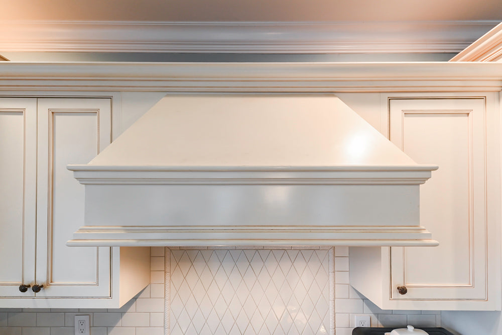 Omega Traditional Light Cream Kitchen with Island, Desk Area and Sub-Zero & Wolf Range