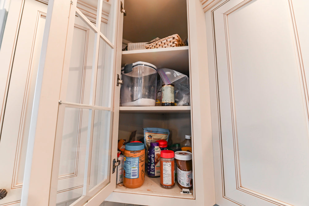 Omega Traditional Light Cream Kitchen with Island, Desk Area and Sub-Zero & Wolf Range