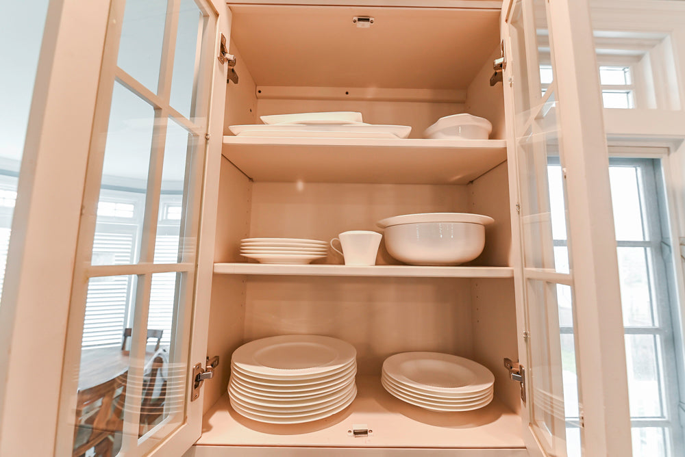 Omega Traditional Light Cream Kitchen with Island, Desk Area and Sub-Zero & Wolf Range