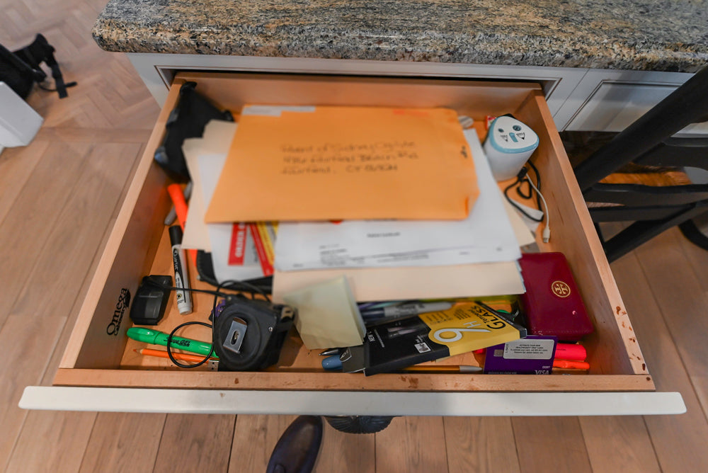 Omega Traditional Light Cream Kitchen with Island, Desk Area and Sub-Zero & Wolf Range