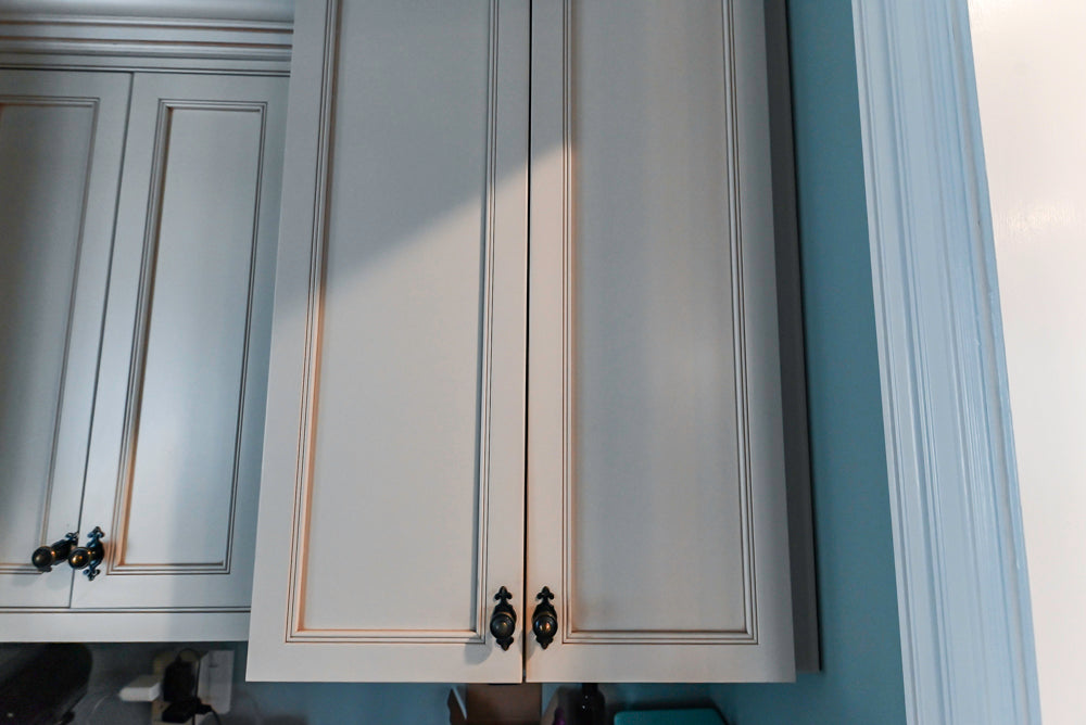 Omega Traditional Light Cream Butler's Pantry with Granite Countertops