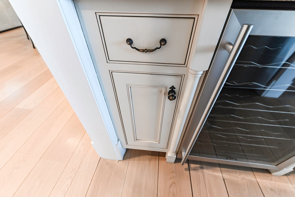 Omega Traditional Light Cream Butler's Pantry with Granite Countertops