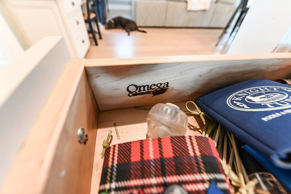 Omega Traditional Light Cream Butler's Pantry with Granite Countertops