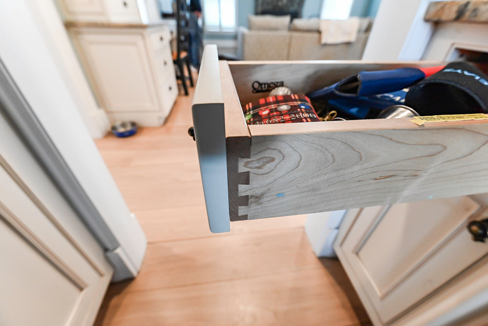 Omega Traditional Light Cream Butler's Pantry with Granite Countertops