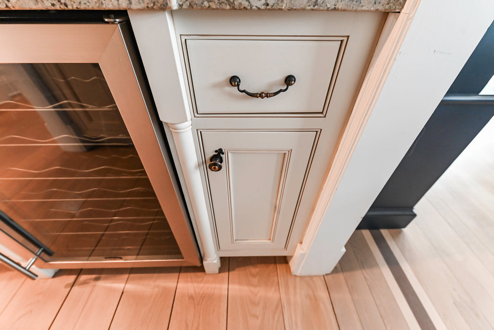 Omega Traditional Light Cream Butler's Pantry with Granite Countertops