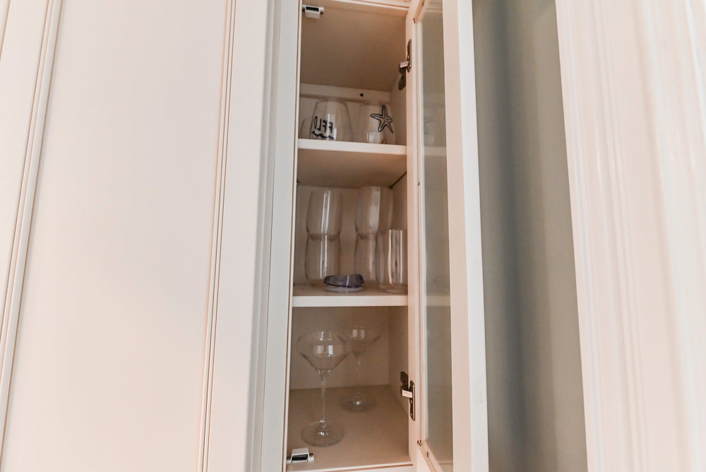 Omega Traditional Light Cream Butler's Pantry with Granite Countertops