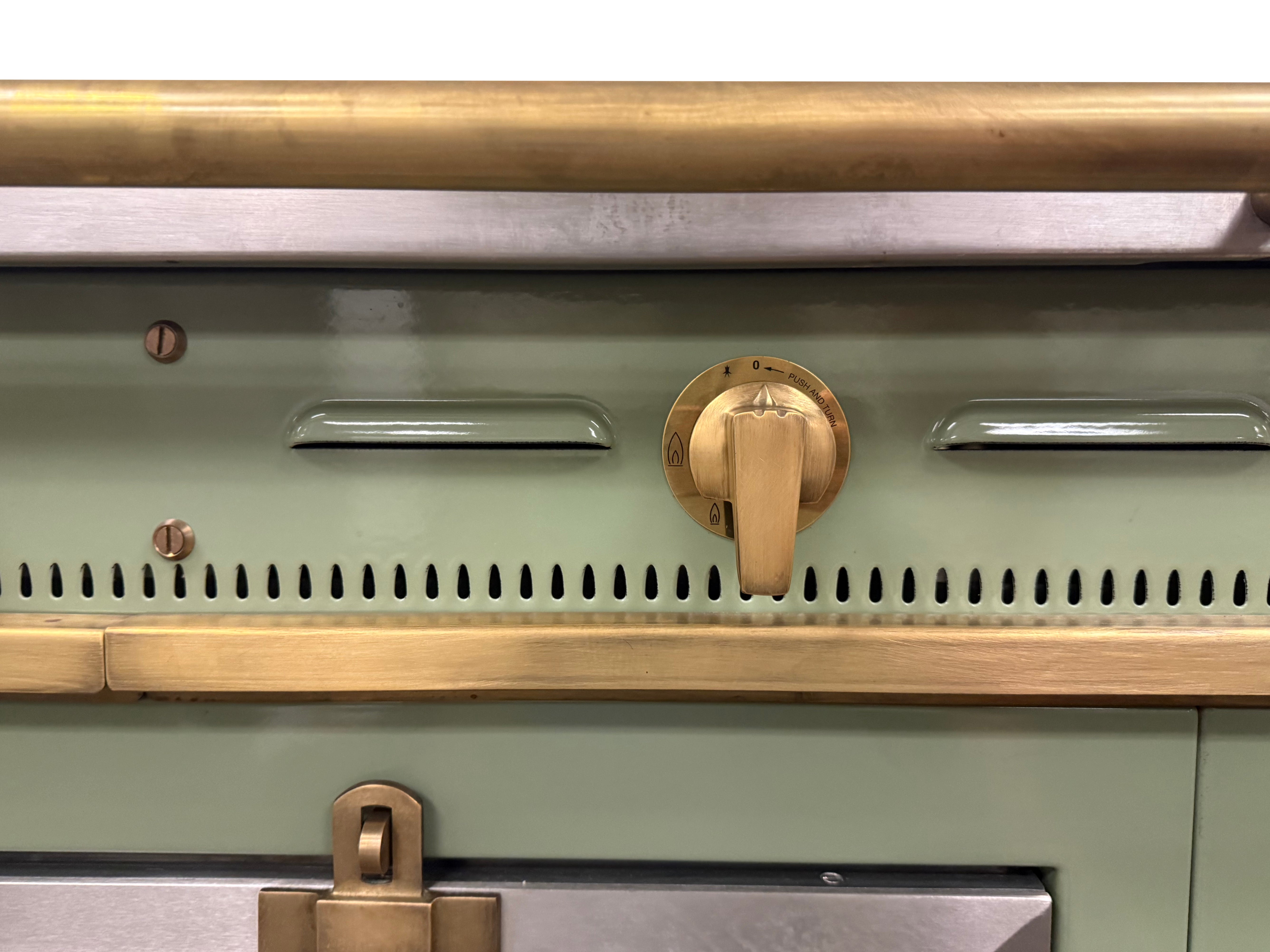 La Cornue Chateau 150 59" Pale Green Dual Fuel Range with Matching Hood