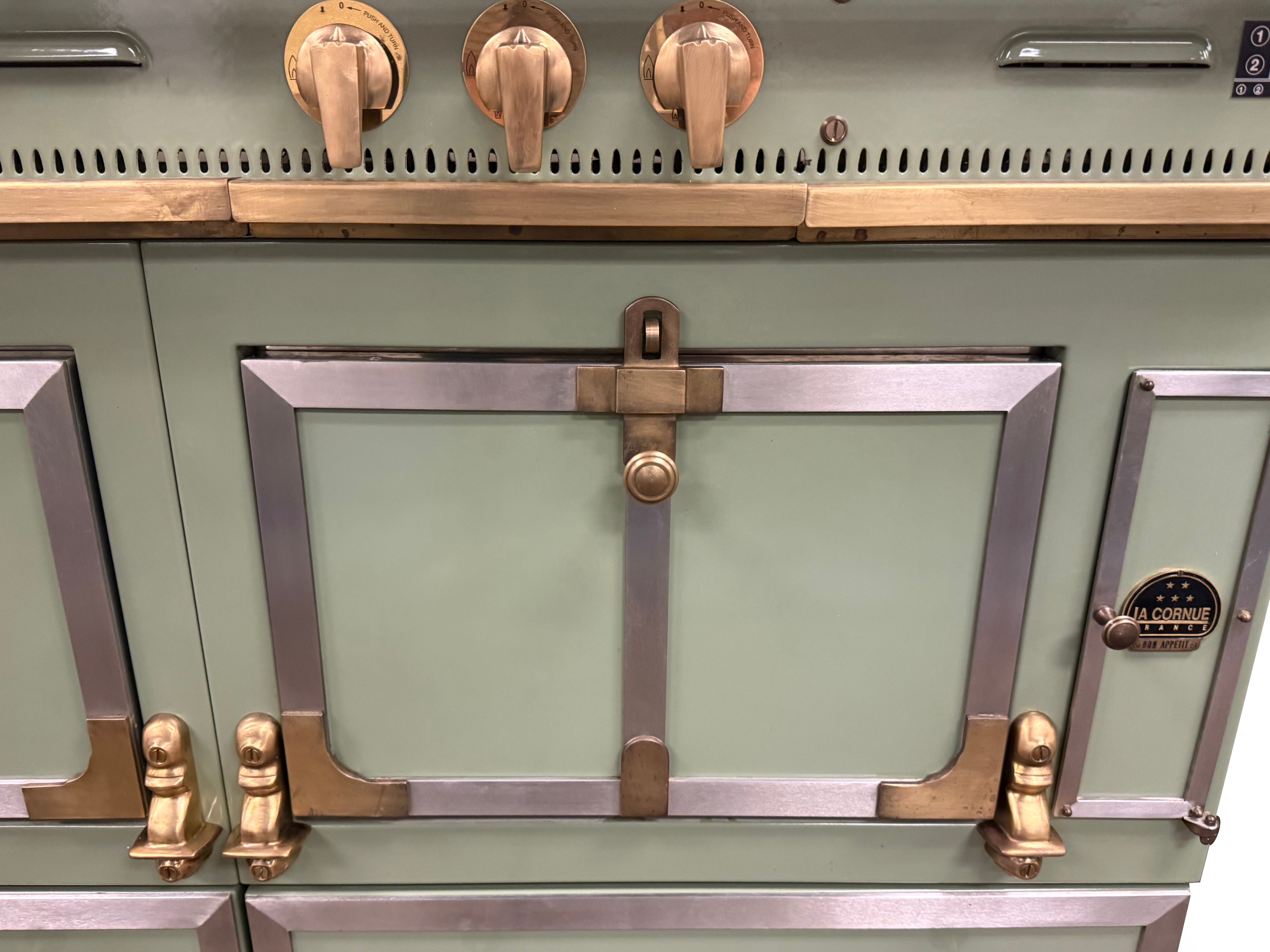 La Cornue Chateau 150 59" Pale Green Dual Fuel Range with Matching Hood