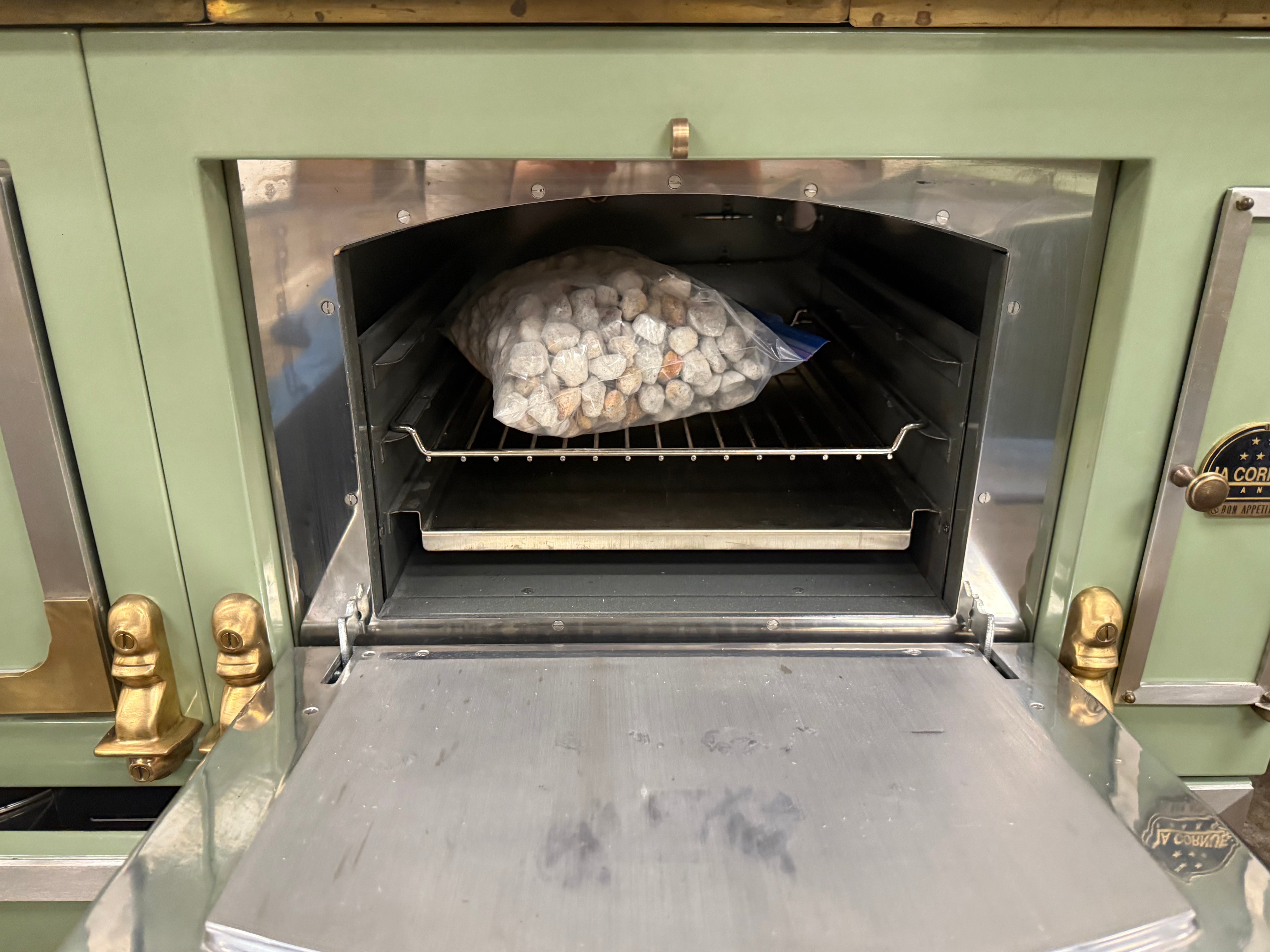 La Cornue Chateau 150 59" Pale Green Dual Fuel Range with Matching Hood