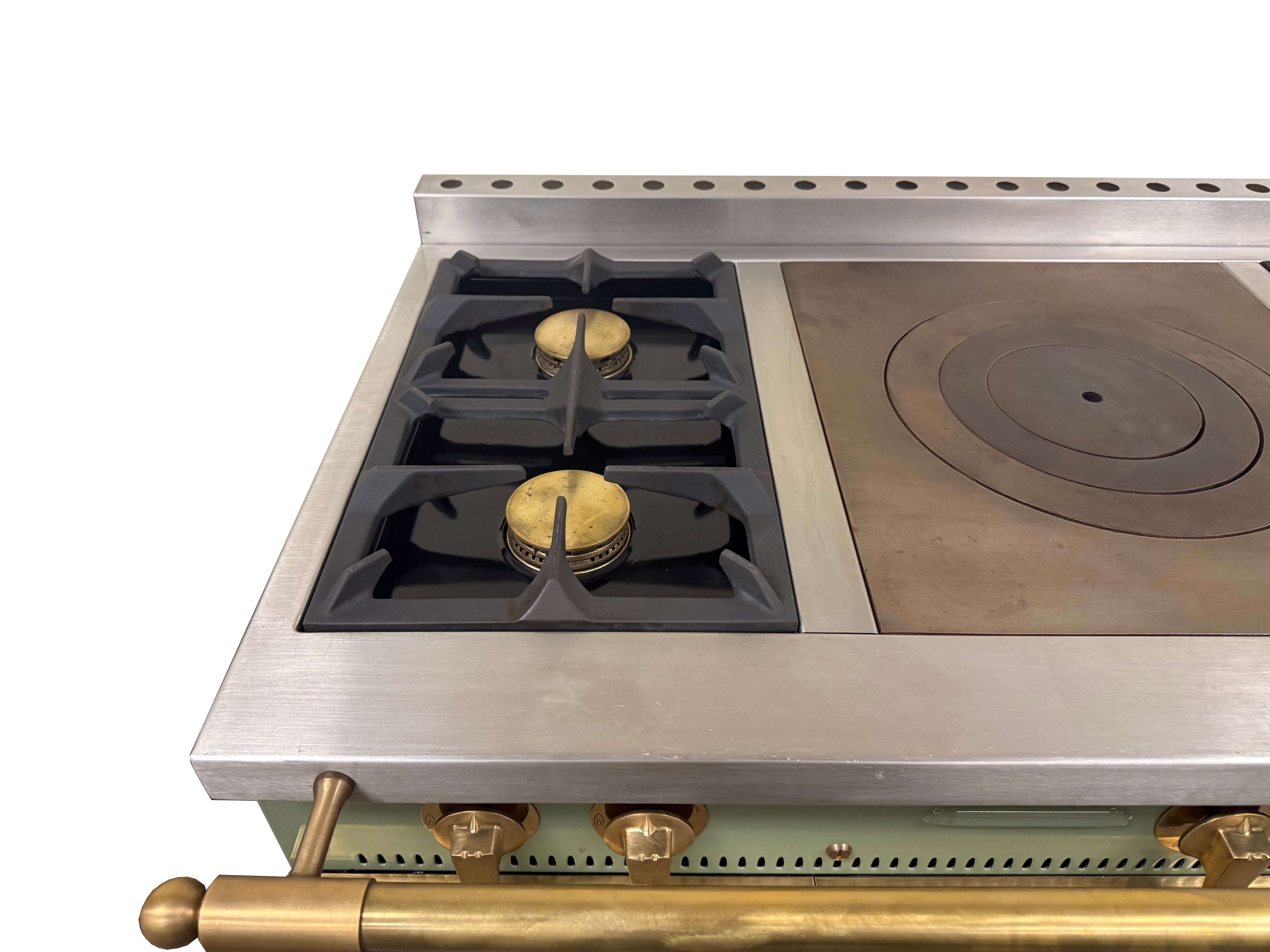 La Cornue Chateau 150 59" Pale Green Dual Fuel Range with Matching Hood