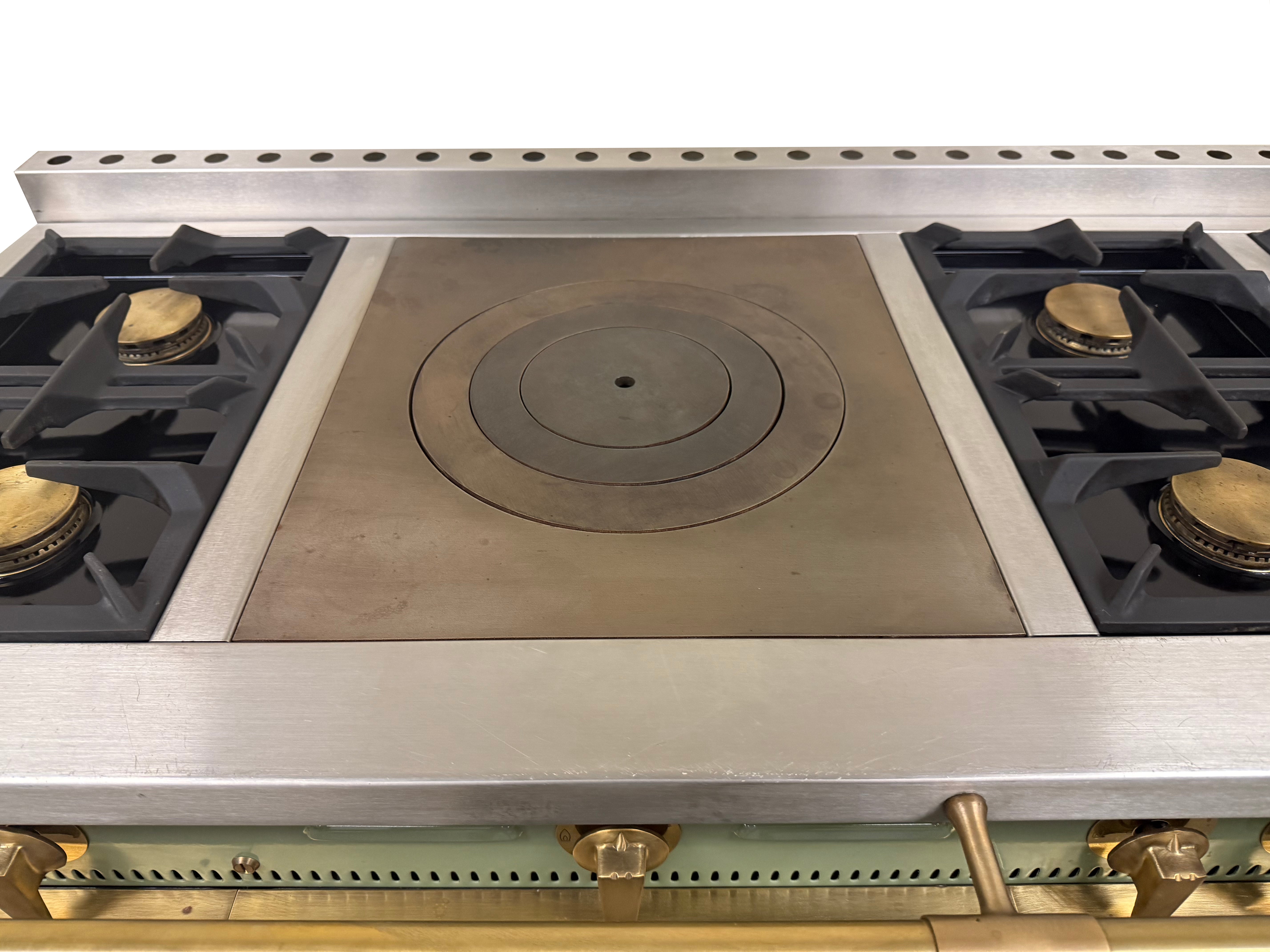 La Cornue Chateau 150 59" Pale Green Dual Fuel Range with Matching Hood