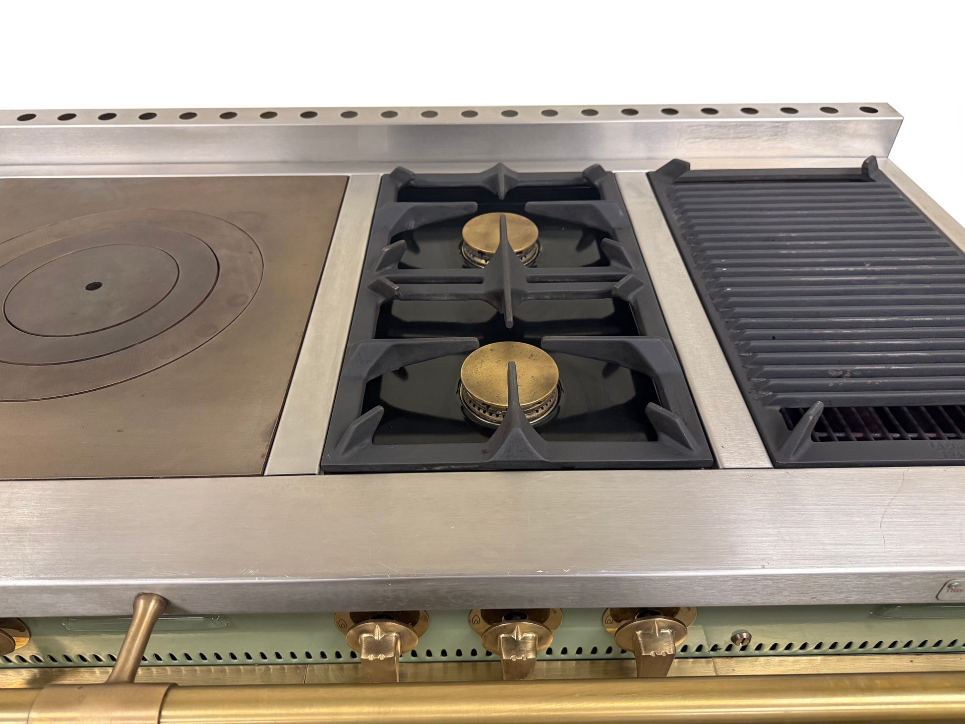 La Cornue Chateau 150 59" Pale Green Dual Fuel Range with Matching Hood