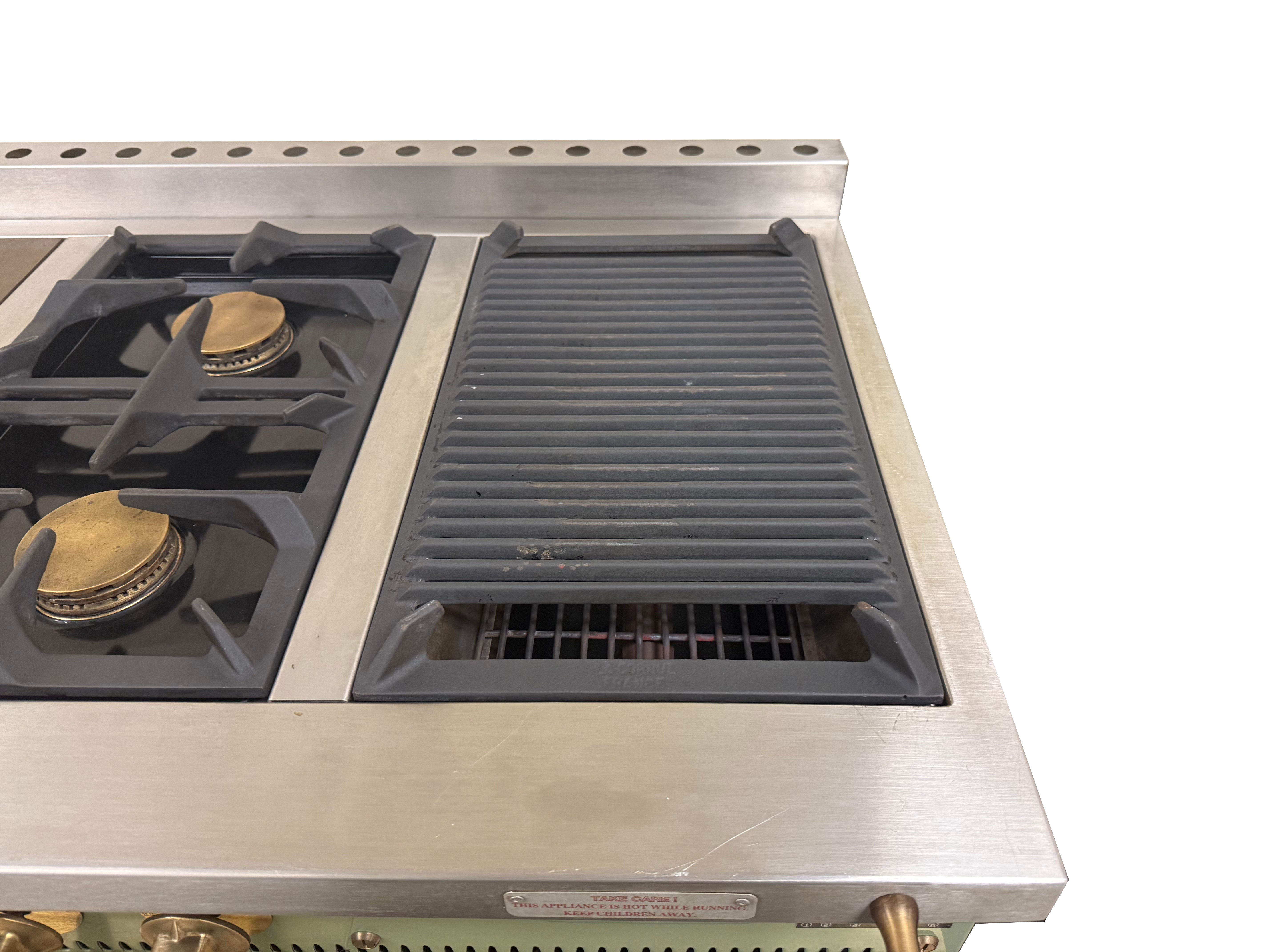 La Cornue Chateau 150 59" Pale Green Dual Fuel Range with Matching Hood