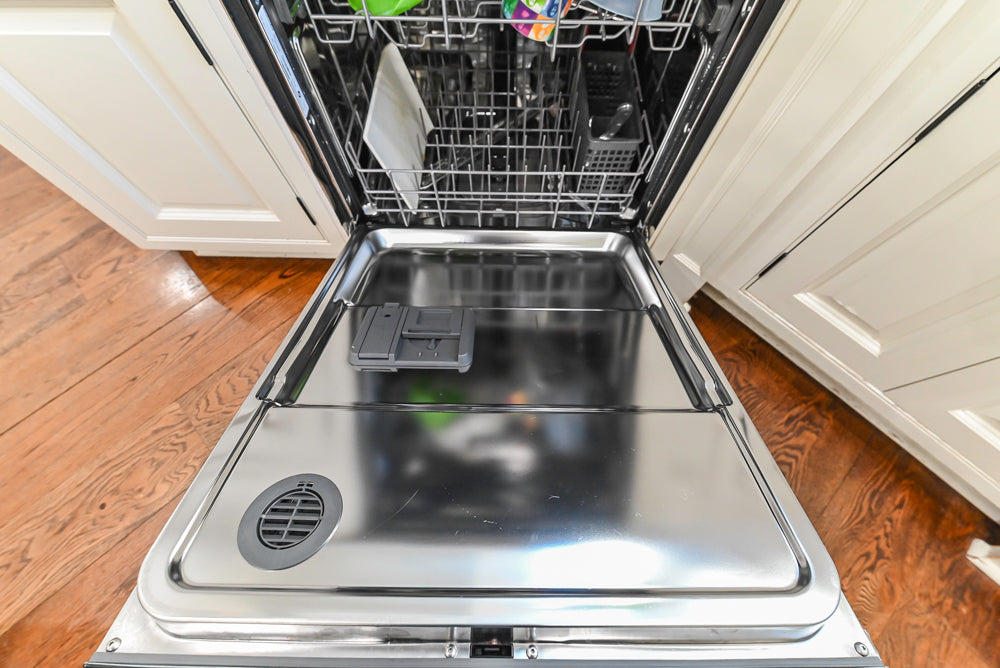 Traditional Creamy White Kitchen with Island, Marble Countertops and Appliances