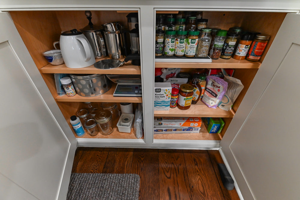 Traditional Creamy White Kitchen with Island, Marble Countertops and Appliances