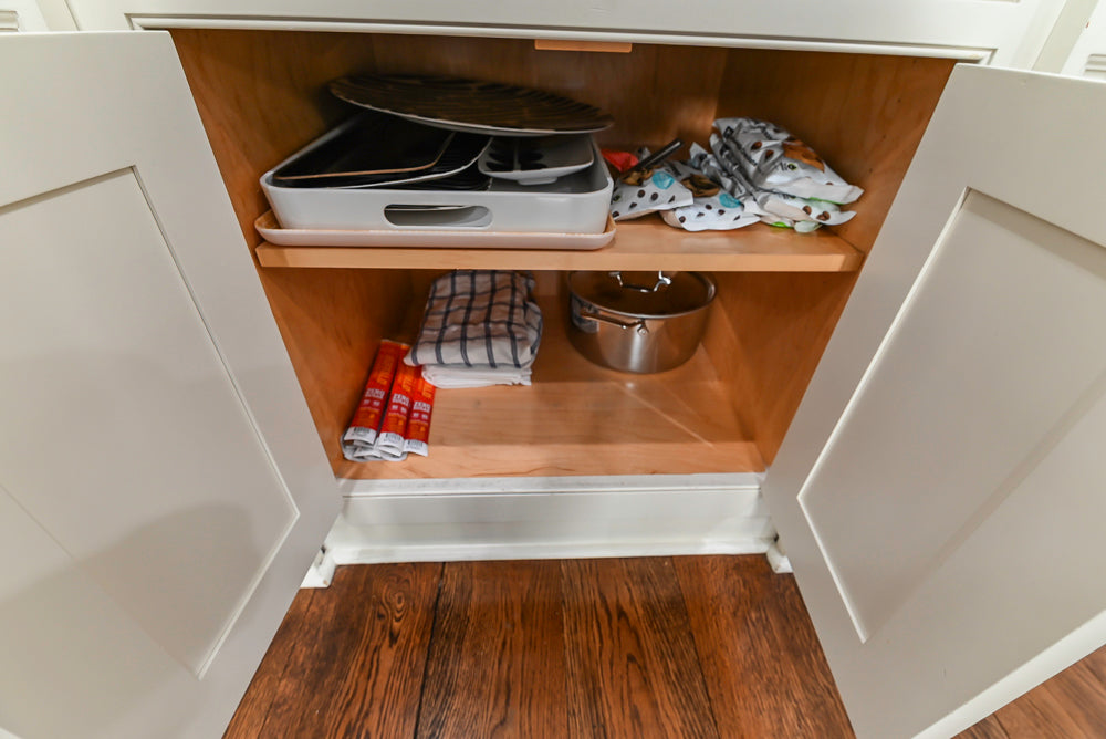 Traditional Creamy White Kitchen with Island, Marble Countertops and Appliances