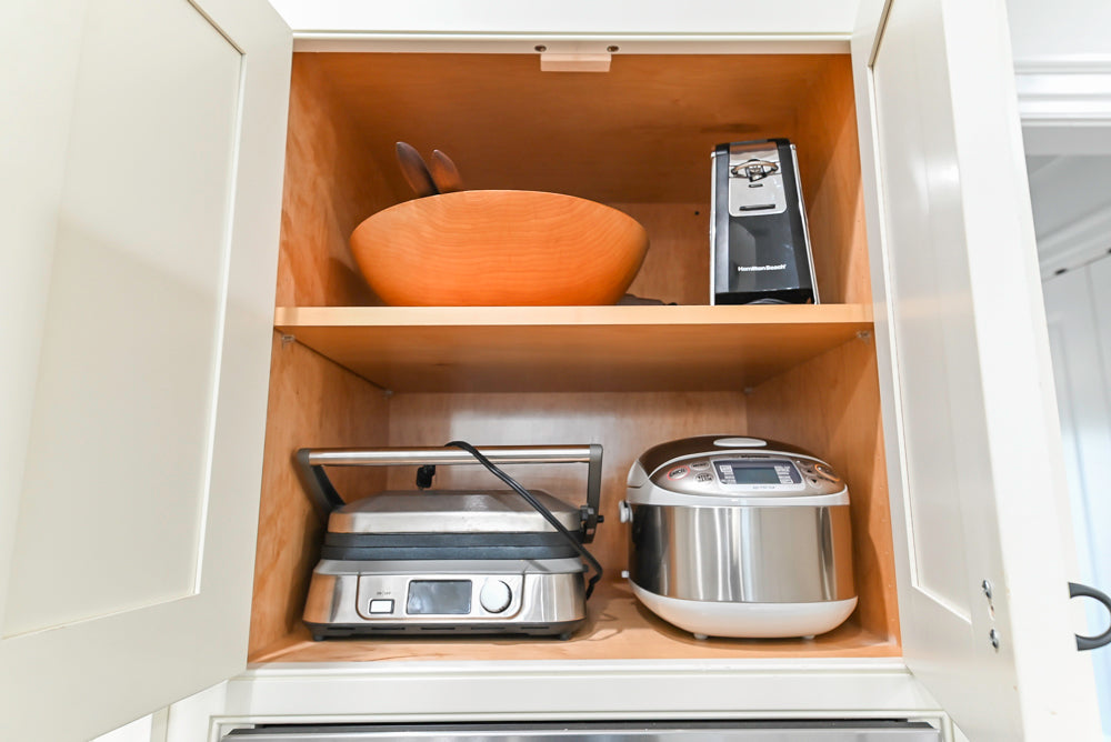 Traditional Creamy White Kitchen with Island, Marble Countertops and Appliances