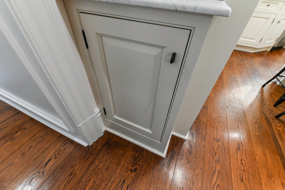 Traditional Creamy White Kitchen with Island, Marble Countertops and Appliances