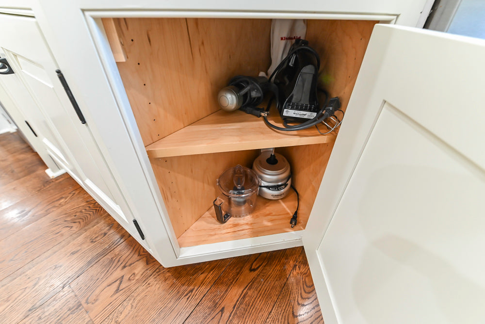 Traditional Creamy White Kitchen with Island, Marble Countertops and Appliances