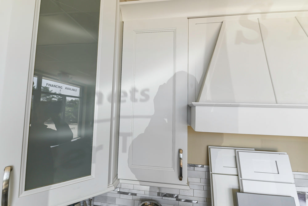 Forevermark Traditional White Kitchen Corner with White Marble Countertops