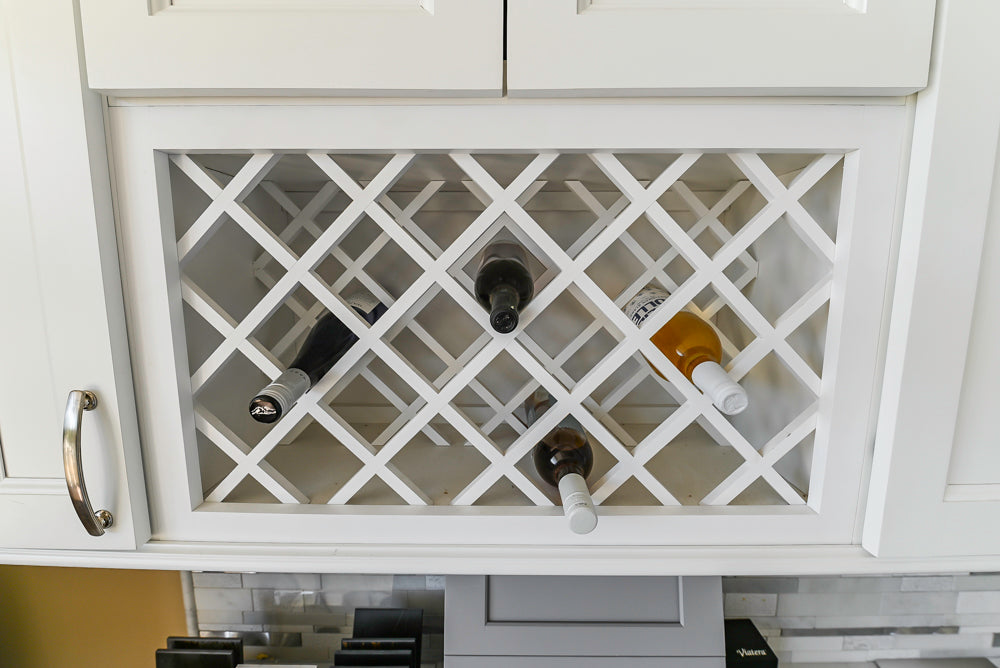 Forevermark Traditional White Kitchen Corner with White Marble Countertops