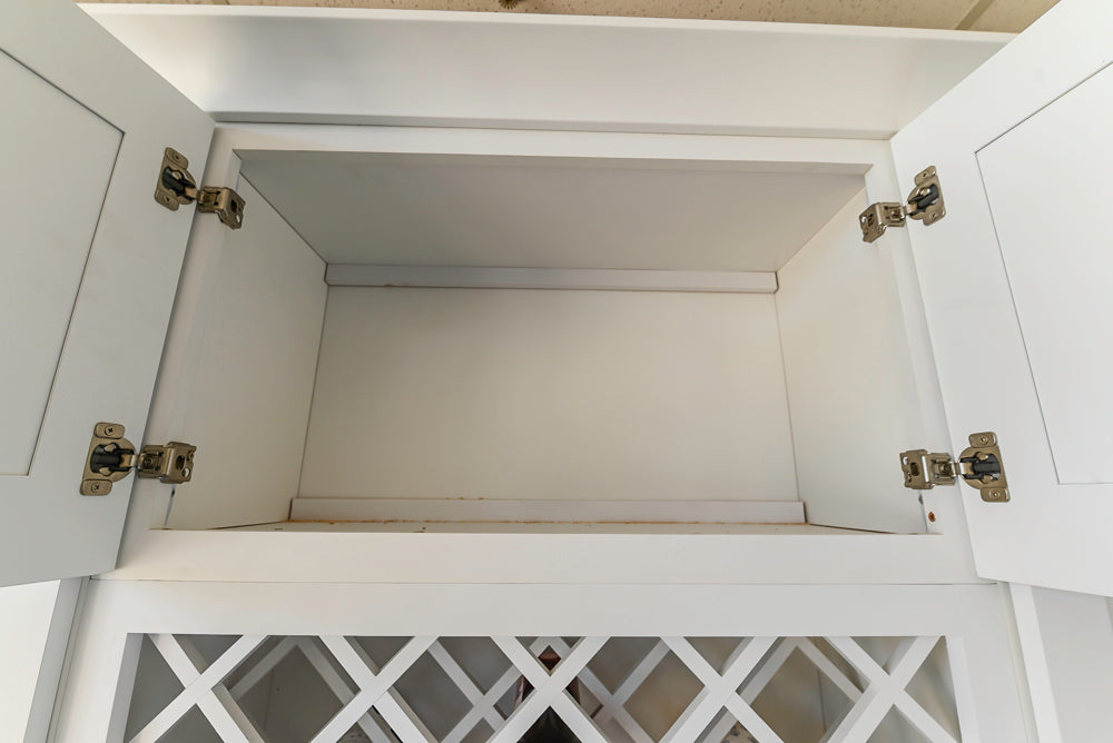 Forevermark Traditional White Kitchen Corner with White Marble Countertops