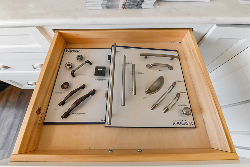 Forevermark Traditional White Kitchen Corner with White Marble Countertops