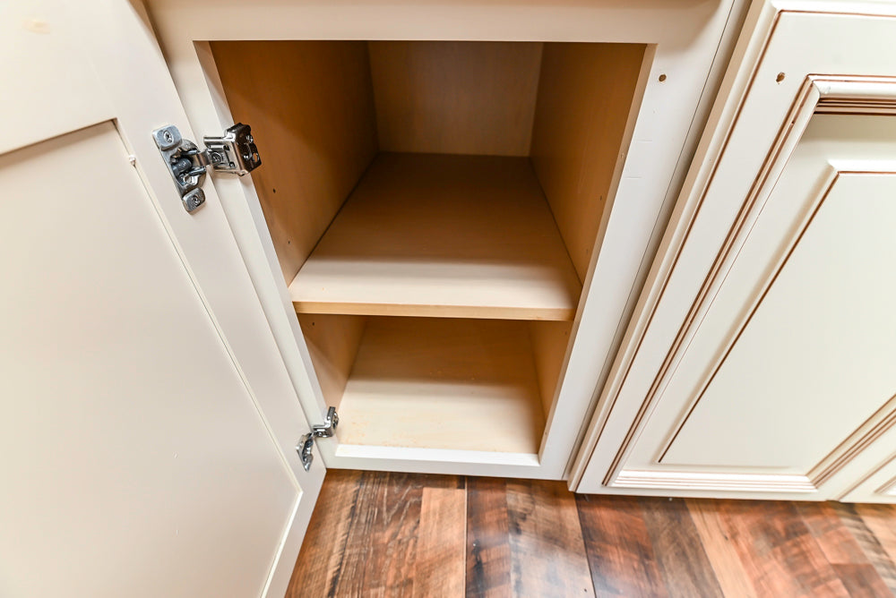 Light Cream Kitchen Corner with Quartz Countertops and Marble Top Island