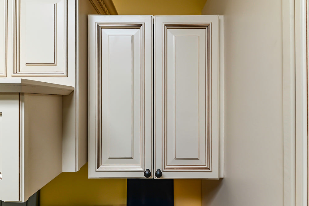 Light Cream Kitchen Corner with Quartz Countertops and Marble Top Island