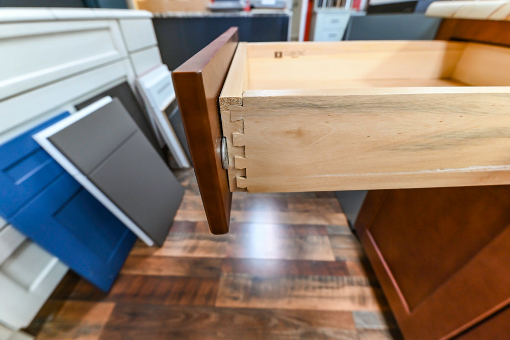 Light Cream Kitchen Corner with Quartz Countertops and Marble Top Island