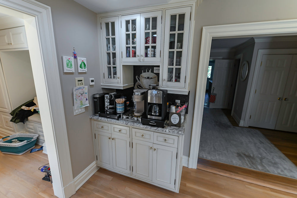 Custom Traditional Cream Kitchen with Island, Granite Countertops and 48" Range