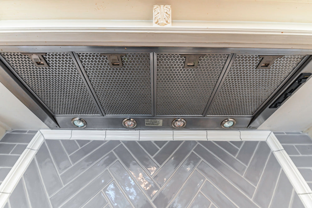 Custom Traditional Cream Kitchen with Island, Granite Countertops and 48" Range