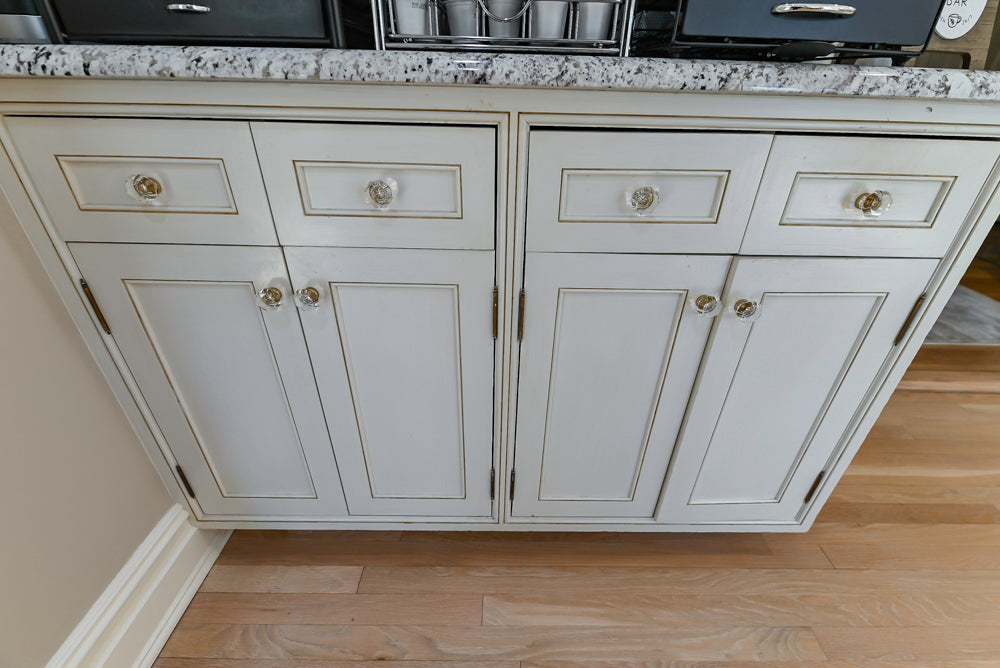 Custom Traditional Cream Kitchen with Island, Granite Countertops and 48" Range