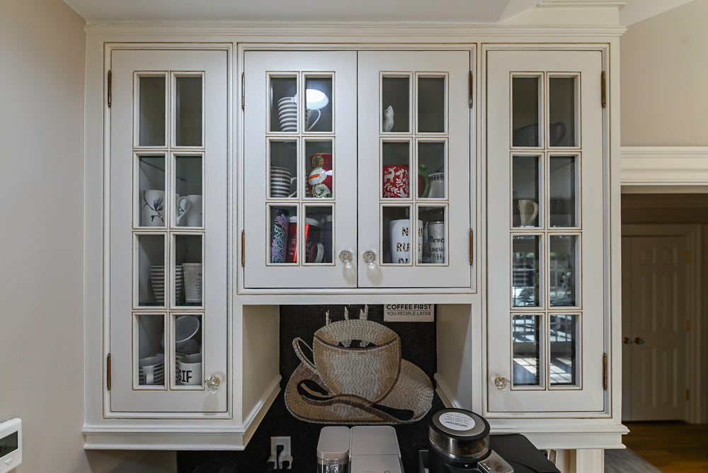Custom Traditional Cream Kitchen with Island, Granite Countertops and 48" Range