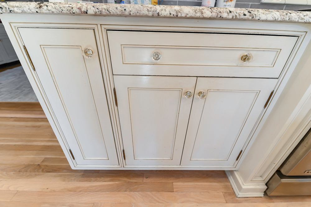 Custom Traditional Cream Kitchen with Island, Granite Countertops and 48" Range