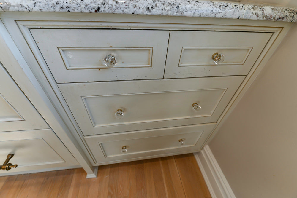 Custom Traditional Cream Kitchen with Island, Granite Countertops and 48" Range