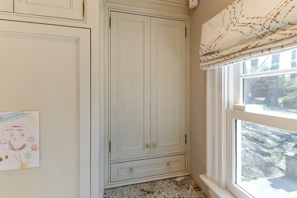 Custom Traditional Cream Kitchen with Island, Granite Countertops and 48" Range