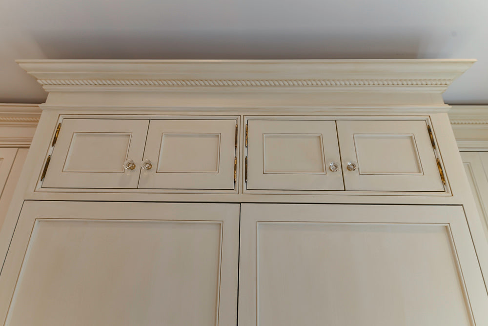 Custom Traditional Cream Kitchen with Island, Granite Countertops and 48" Range